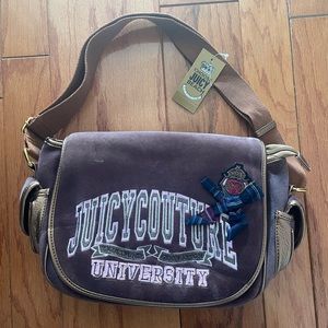 Juicy Couture University Trust Fund Generation Brown Velour Purse